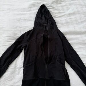 Black Hooded Zip-Up Jacket